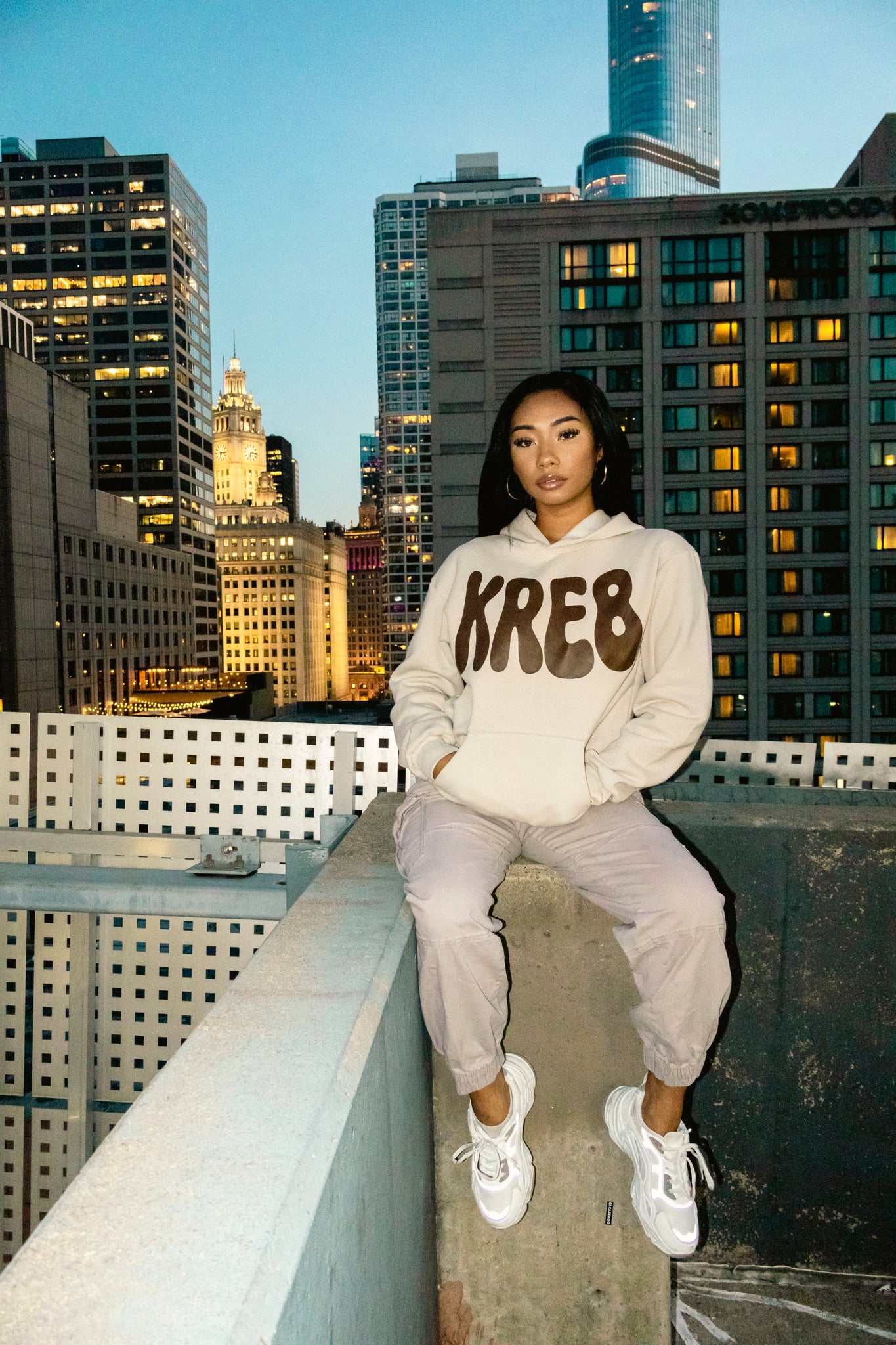 KRE8 OVERSIZED UNISEX HOODIE CREAM